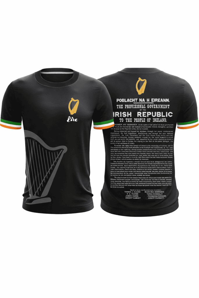 Irish Proclamation T-Shirt Black | Authentic 1916 Heritage Design