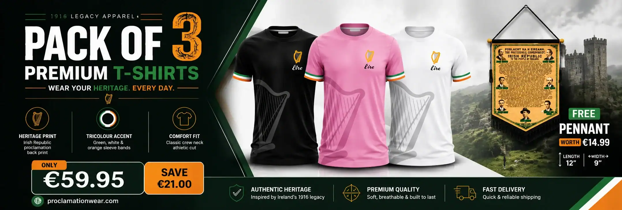 Pack of 3 Premium T-Shirts - Proclamation Wear